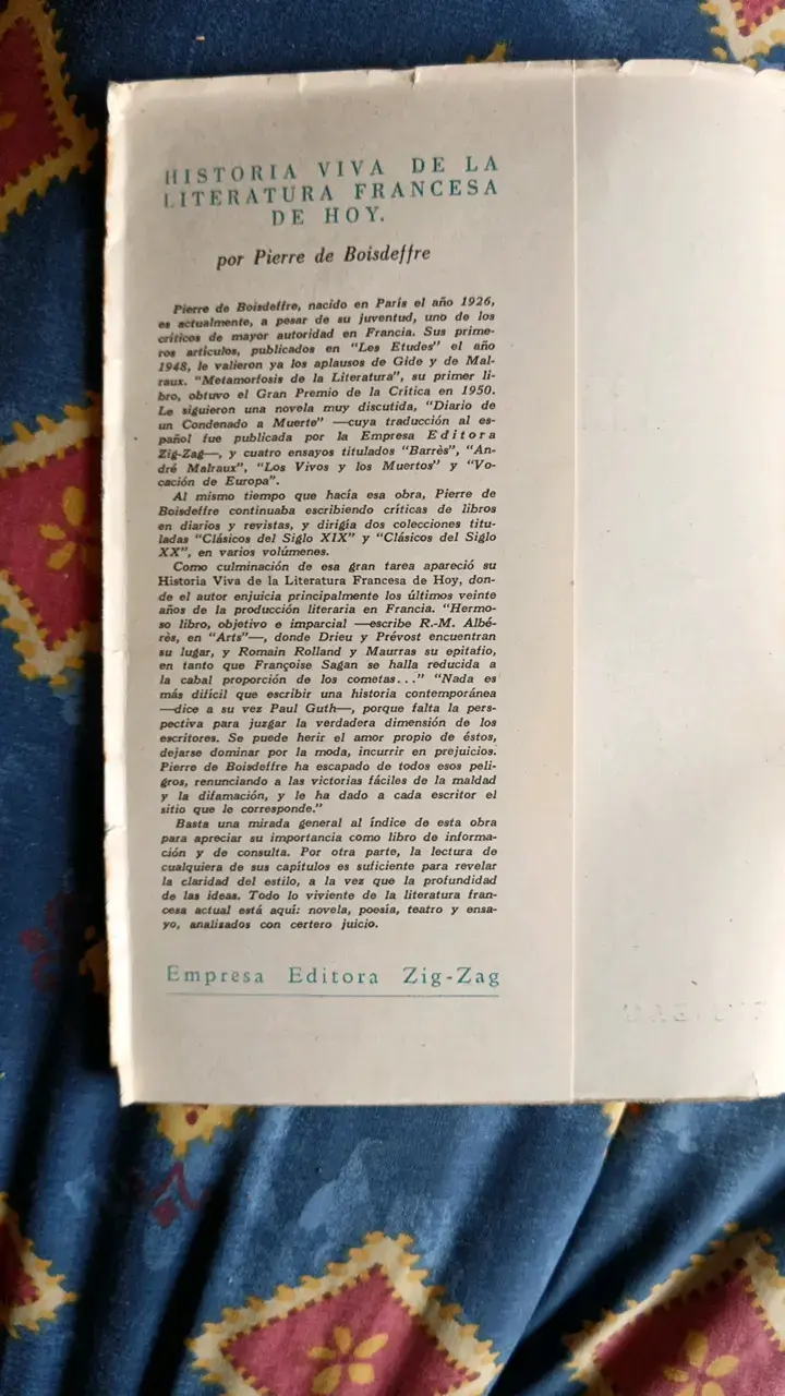 Libro Historia Viva de la Literatura Francesa de Hoy - 3