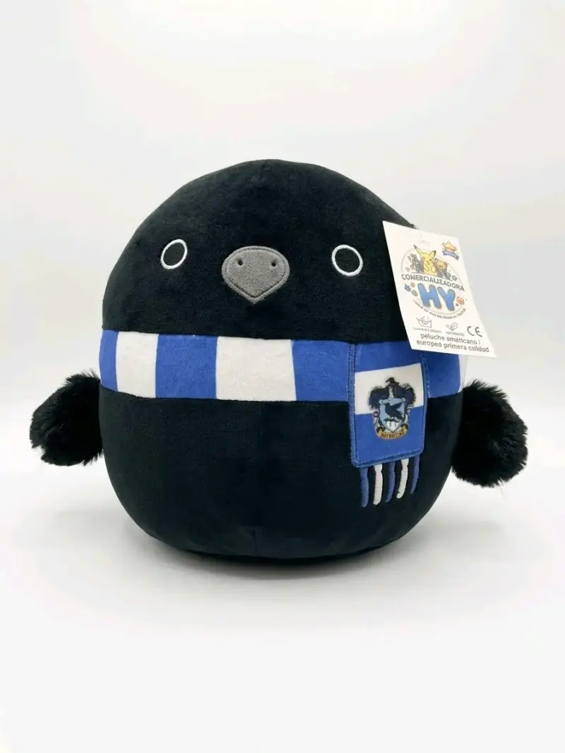 Peluche cuervo negro con bufanda azul Ravenclaw - 1