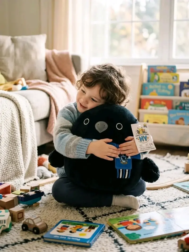 Peluche cuervo negro con bufanda azul Ravenclaw - 3