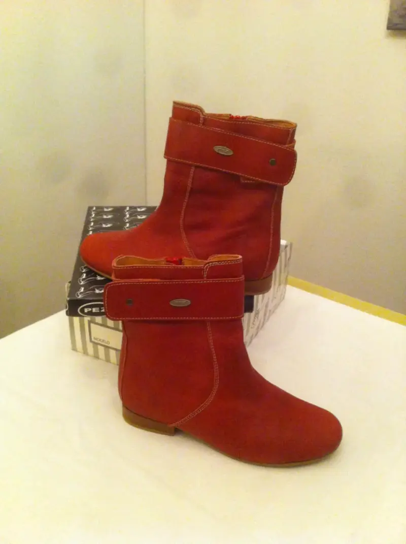 Botines rojos de cuero con forro interior - 6