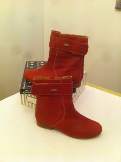 Botines rojos de cuero con forro interior - miniatura 6