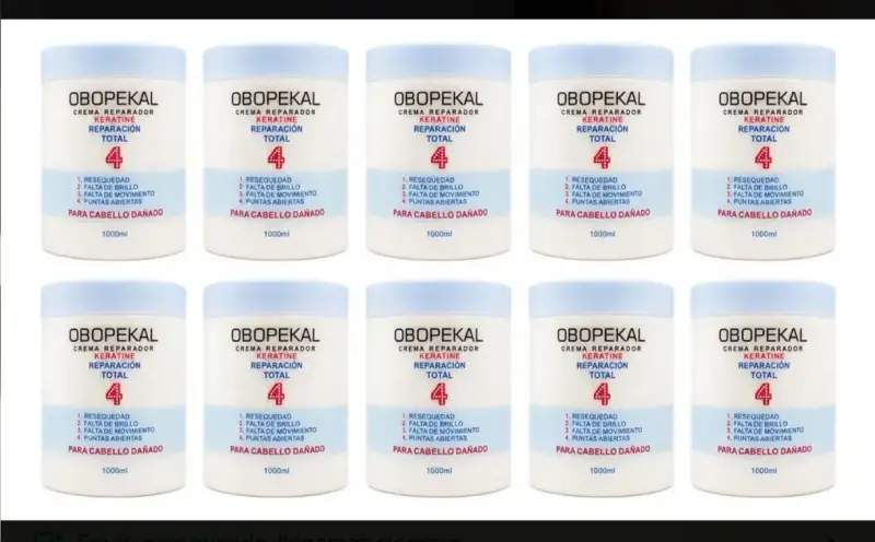 Crema Reparadora Obopekal Keratine 1000ml para Cabello Dañado