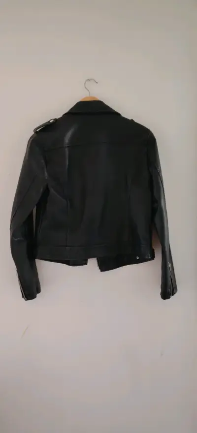 Chaqueta de cuero negra Index para mujer - miniatura 3