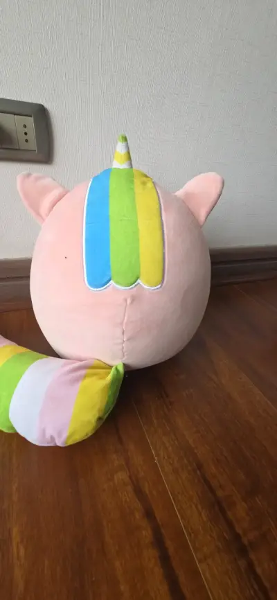 Peluche unicornio rosado con cola arcoíris - miniatura 4