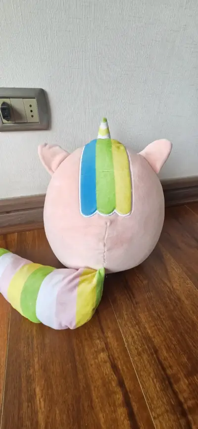 Peluche unicornio rosado con cola arcoíris - miniatura 5