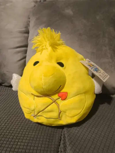 Peluche amarillo de pájaro Woodstock y flecha - miniatura 1