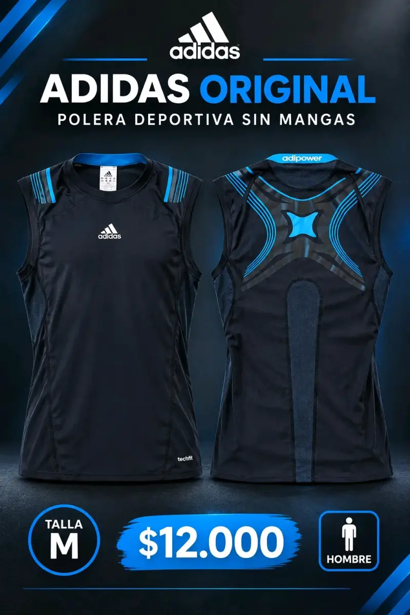 Polera Deportiva Sin Mangas Adidas Original Hombre