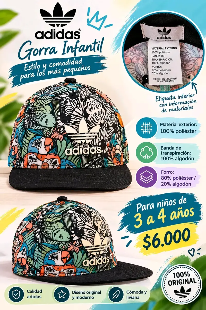 Gorra Infantil Adidas Estampado Animal