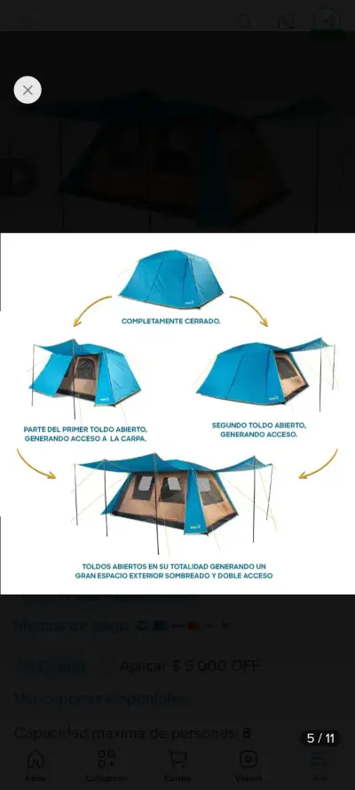 Carpa Camping Dolomites 8 Discovery, 8 Personas - miniatura 2