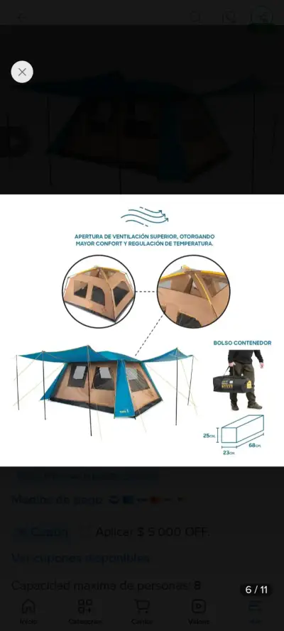 Carpa Camping Dolomites 8 Discovery, 8 Personas - miniatura 3