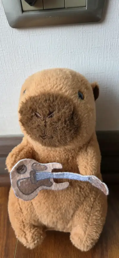 Peluche de capibara con guitarra - miniatura 1