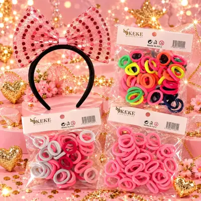 Set de Accesorios para el Cabello con Diadema y Bandas Elásticas - miniatura 1