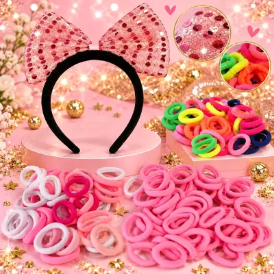 Set de Accesorios para el Cabello con Diadema y Bandas Elásticas - miniatura 2