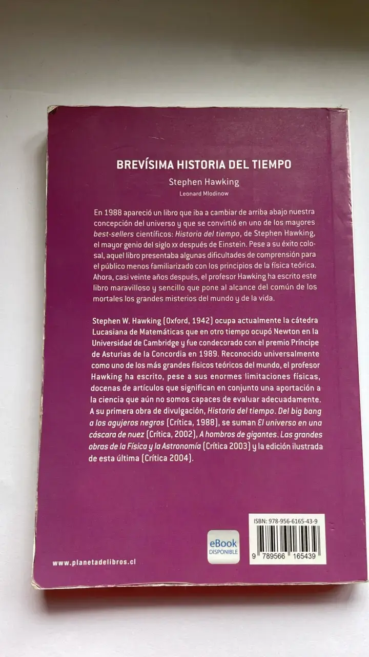 Libro 'BrevíSima Historia del Tiempo' de Stephen Hawking - 2