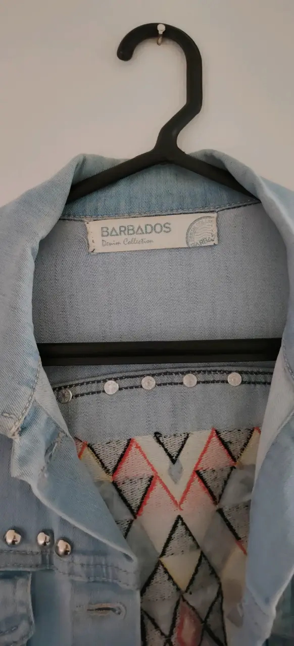 Chaqueta de mezclilla con bordado tribal mujer - 3