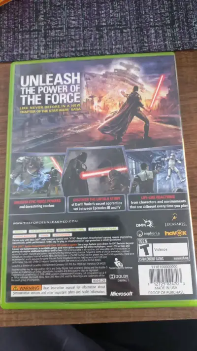 Juego Xbox 360 Star Wars The Force Unleashed - miniatura 2