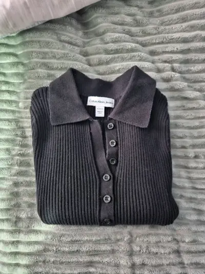 Polera de punto negra Calvin Klein para mujer - miniatura 1