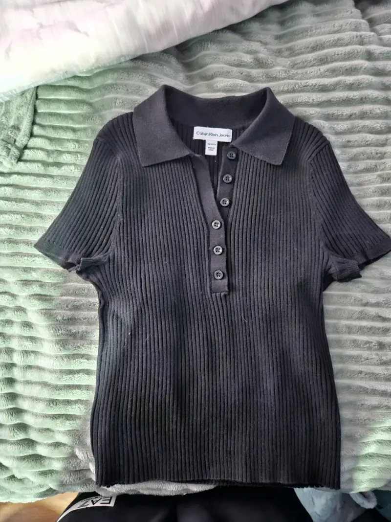 Polera de punto negra Calvin Klein para mujer - 2