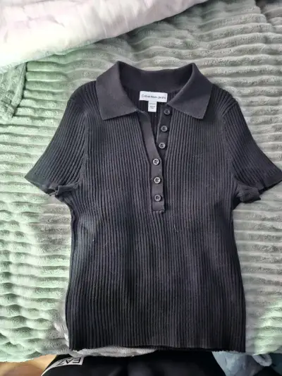 Polera de punto negra Calvin Klein para mujer - miniatura 2