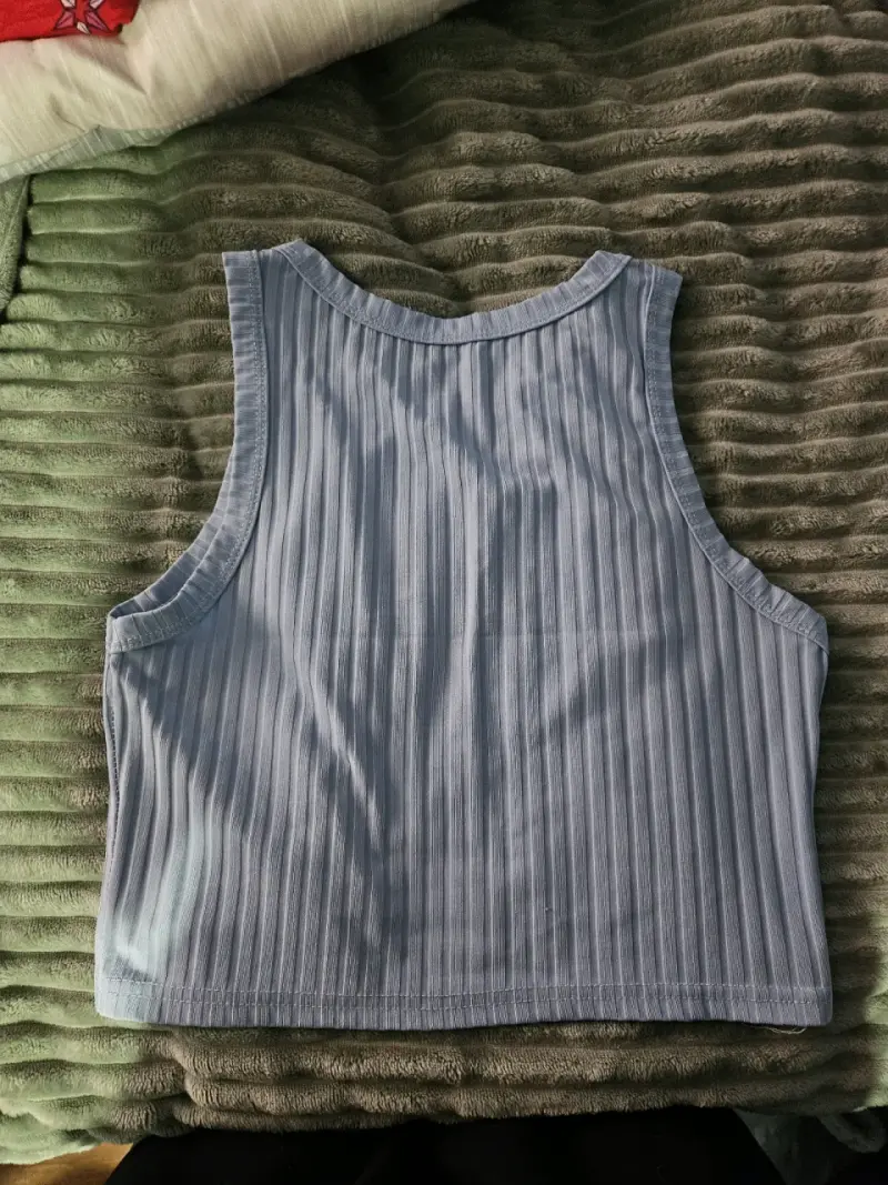 Top sin mangas azul claro para mujer - 2