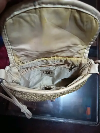Cartera de mano The Sak tejida color beige - miniatura 3