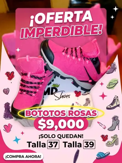 Bototos rosas para mujer talla 37 y 39 - miniatura 1