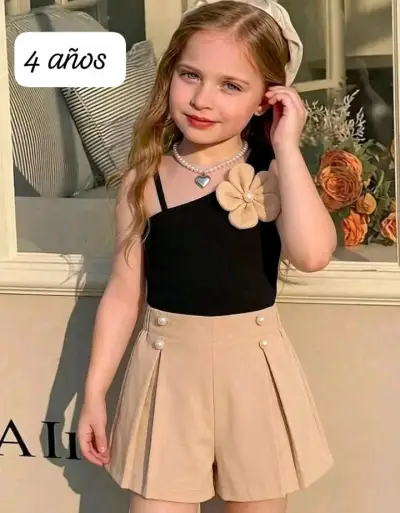 Conjunto de ropa infantil a rayas para niñas - miniatura 3