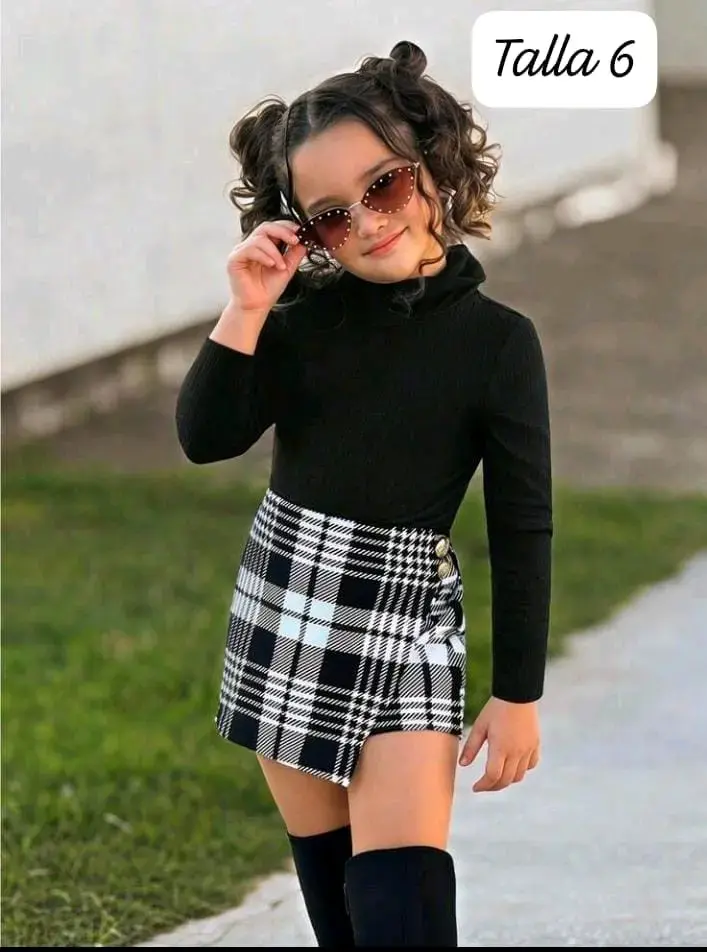 Conjunto de ropa infantil con lazo para niñas - 3