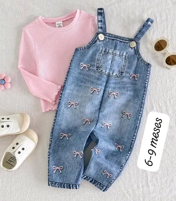 Conjunto de ropa infantil con lazo para niñas - 4