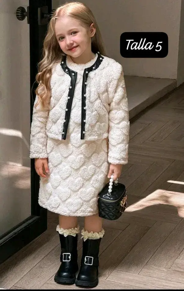 Conjunto de ropa infantil con lazo para niñas - 6