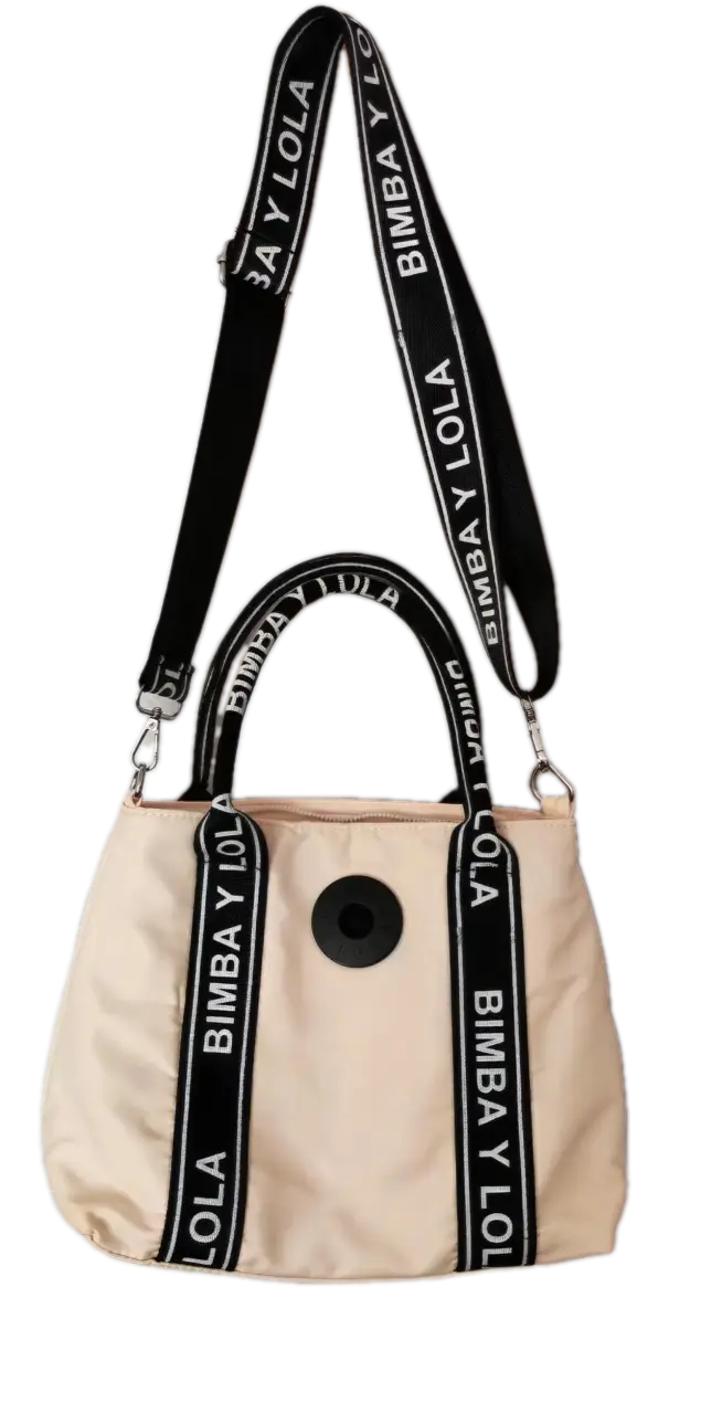 Bolso beige Bimba y Lola con correas negras - 3
