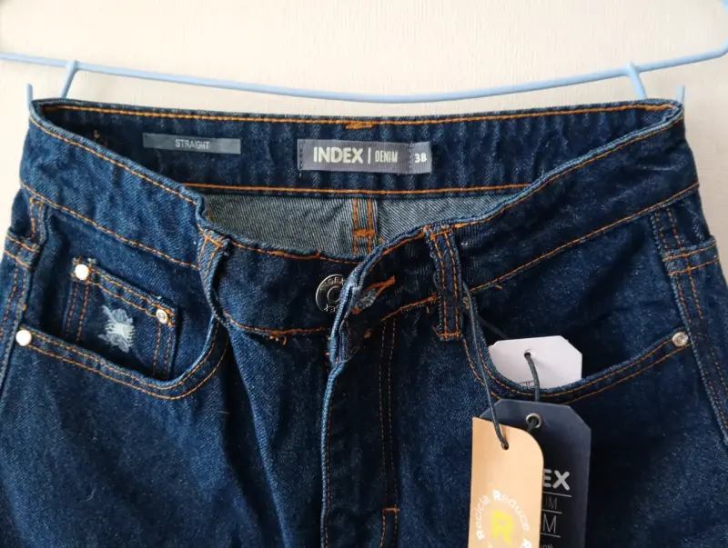Jeans de mezclilla azul oscuro Index para mujer - 3
