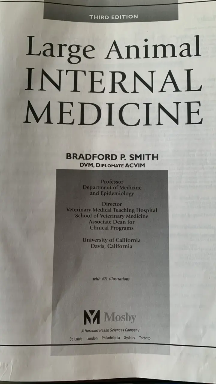 Libro Large Animal Internal Medicine Tercera Edición - 2