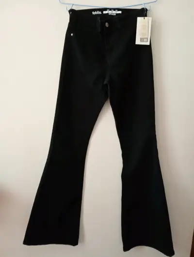Pantalones acampanados negros Sybilla Grace - miniatura 1