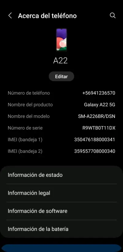Samsung Galaxy A22 5G en buen estado - miniatura 4