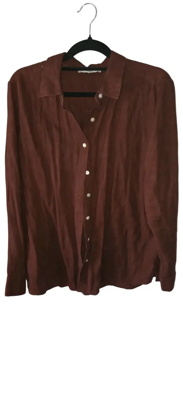 Camisa de lino marrón
