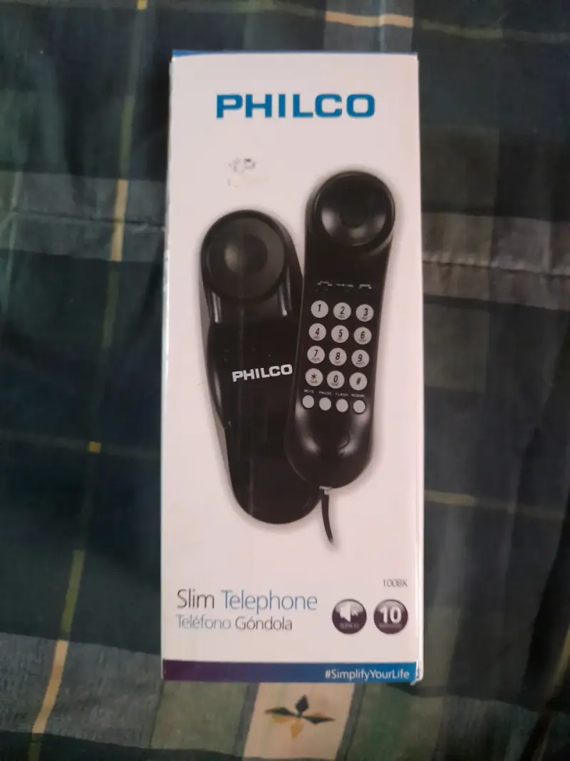 Teléfono góndola Philco negro con cable