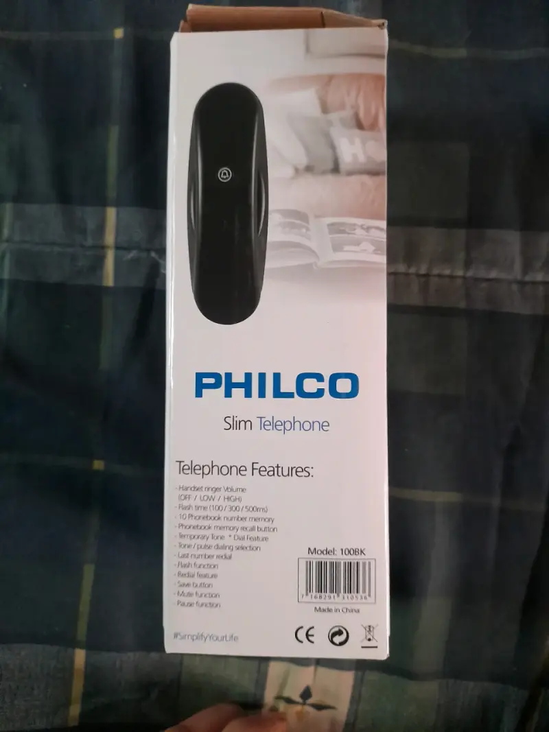 Teléfono góndola Philco negro con cable - 2