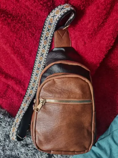 Mochila-bandolera con correa étnica. - miniatura 1