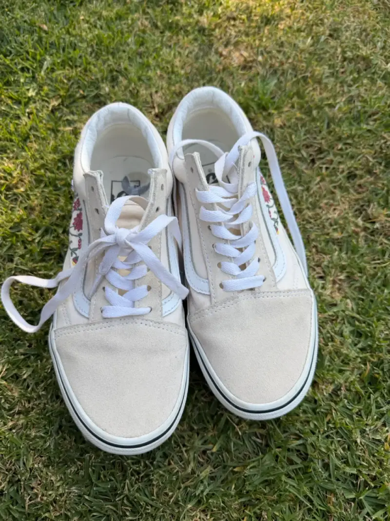 Zapatillas plataforma bordadas Vans rosa claro - 2