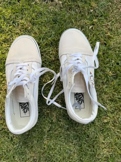 Zapatillas plataforma bordadas Vans rosa claro - miniatura 3