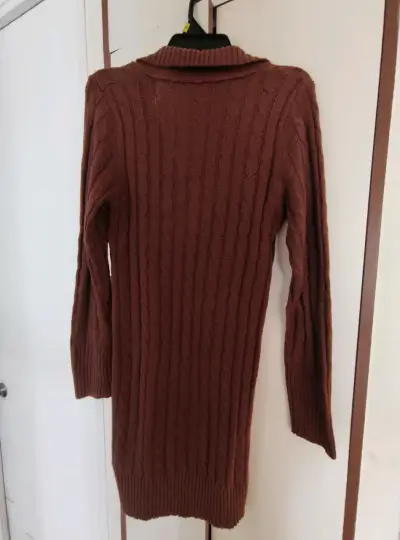 Vestido de punto marrón con botones SHEIN - miniatura 3