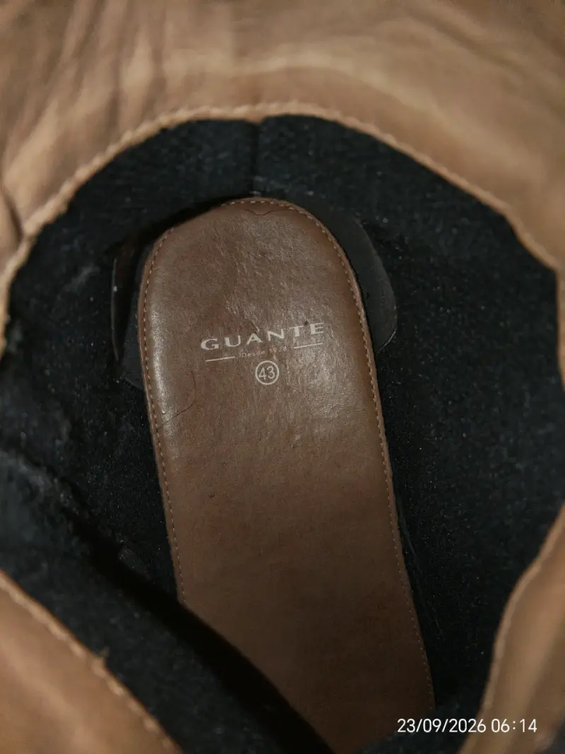 Botines de cuero negro para hombre Guante - 3