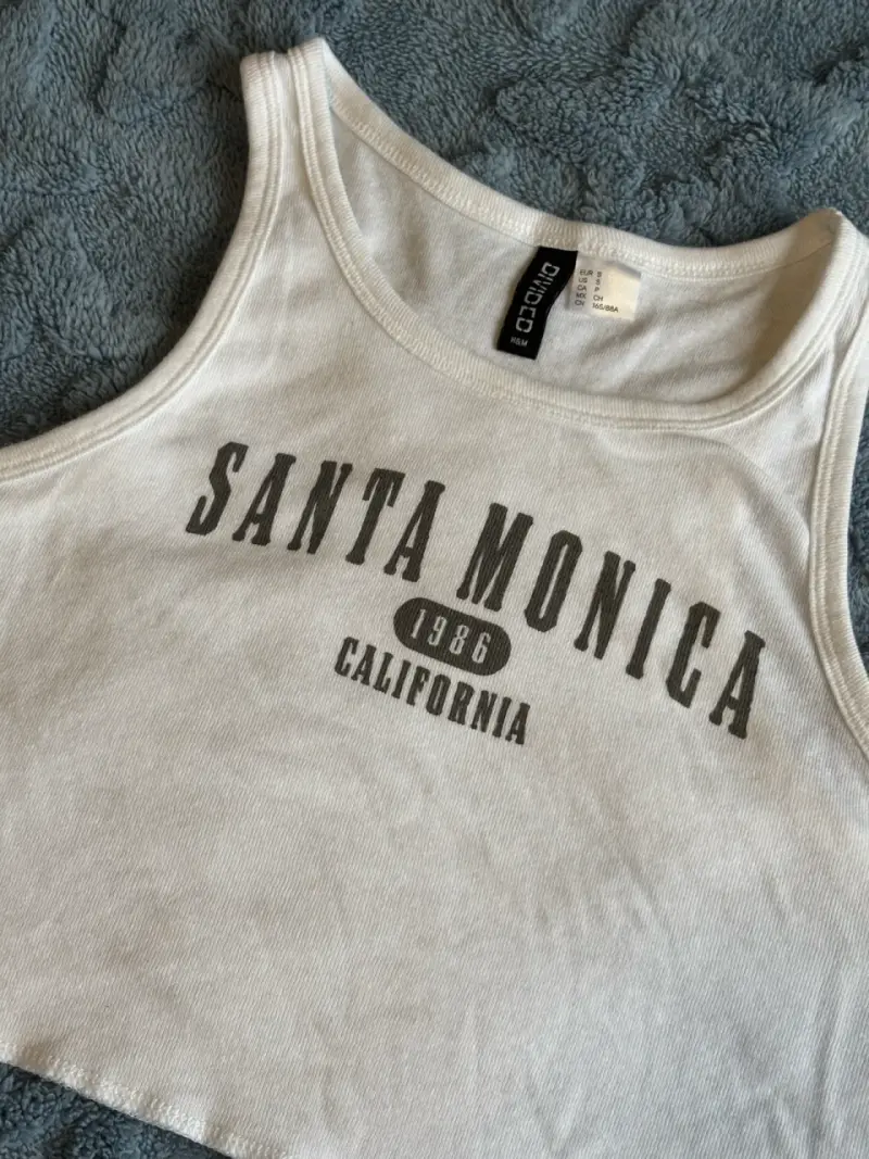 Polera sin mangas Santa Monica H&M blanca