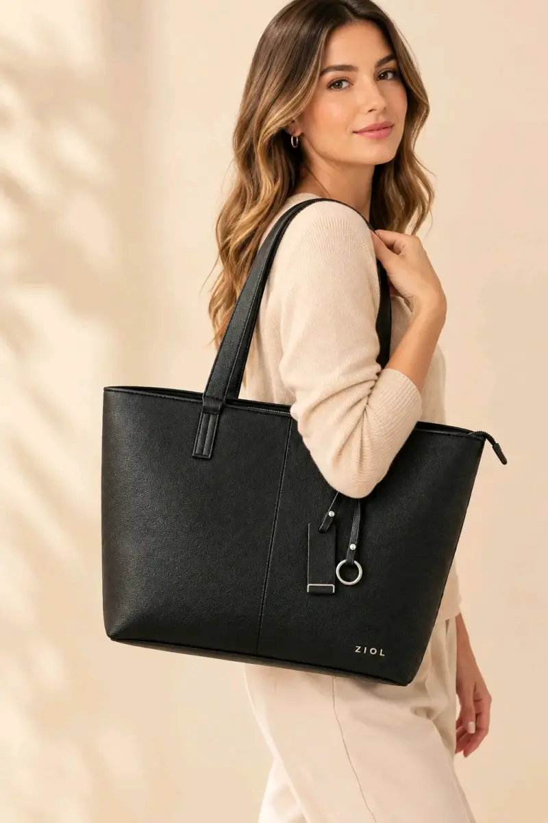 Cartera negra Ziol con asas largas - 1