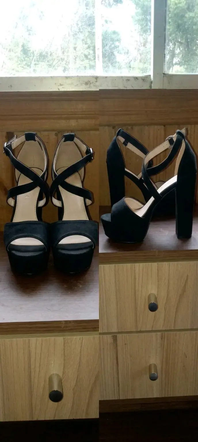 Sandalias de Tacón Alto Negras Elegantes