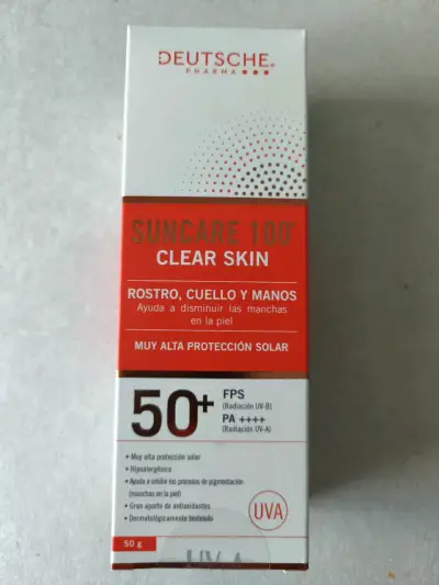 Protector Solar Suncare 100 Clear Skin FPS 50+ - miniatura 1
