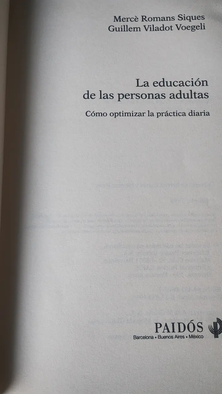 Libro La Educación de las Personas Adultas - 2