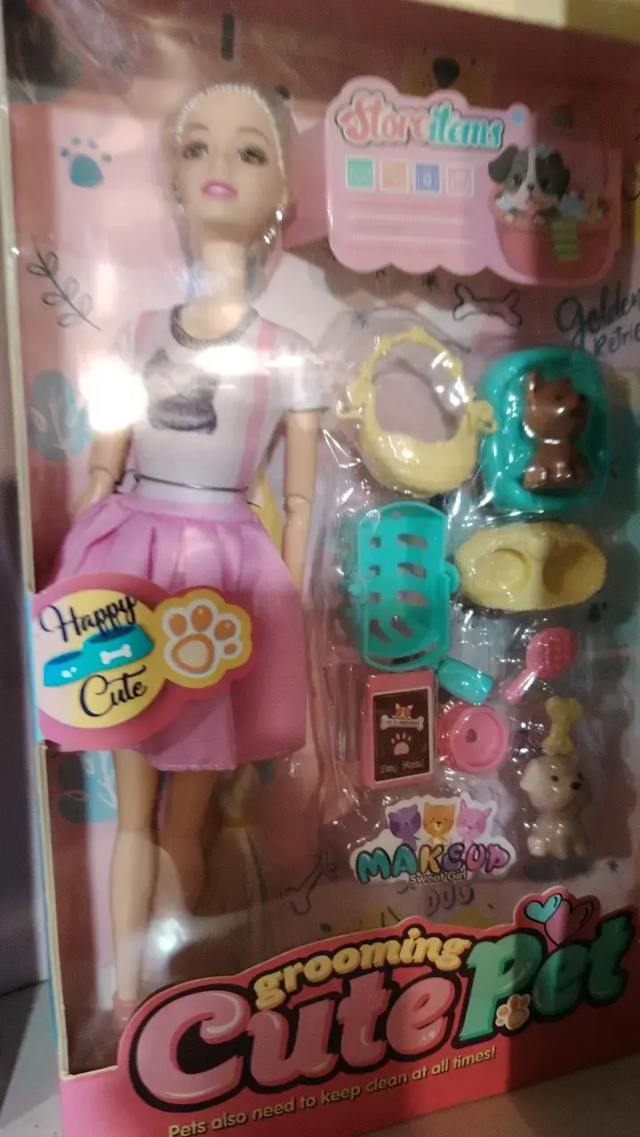 Muñeca con accesorios de cuidado de mascotas - 5