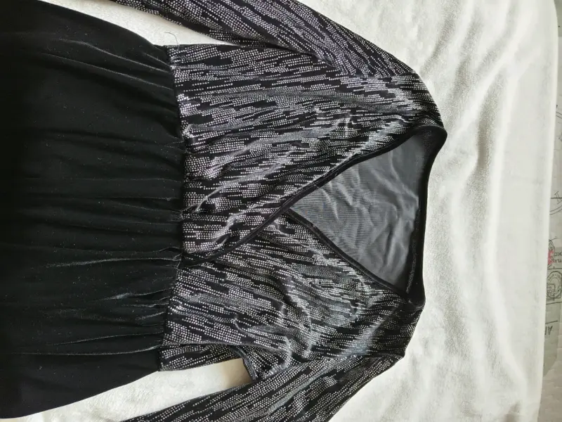 Vestido negro con brillo para mujer - 2